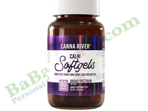 Canna River CBD Calm Softgels Broad Spectrum 60 Count bottle hemp CBD capsules
