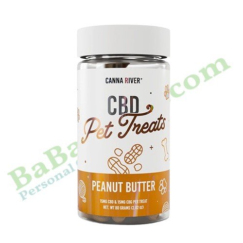 Canna River CBD Pet Treats 30 Count hemp CBD dog treats packaging